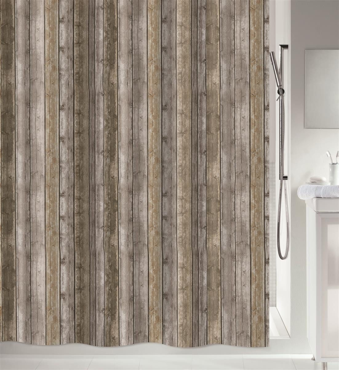 spirella Duschvorhang Spirella Anti-Schimmel Duschvorhang "Roman" Anti-Bakteriell Breite 120 cm, Anti-Schimmel Textil-Duschvorhang, Polyester, 120x200 cm, waschbar