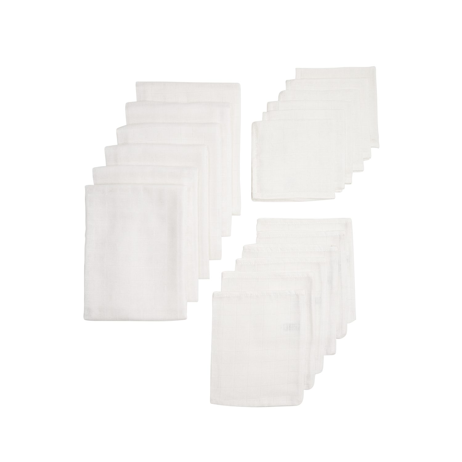 Meyco Baby Stoffwindeln White (100% Baumwolle, 1-St), Starterset - 18-Pack
