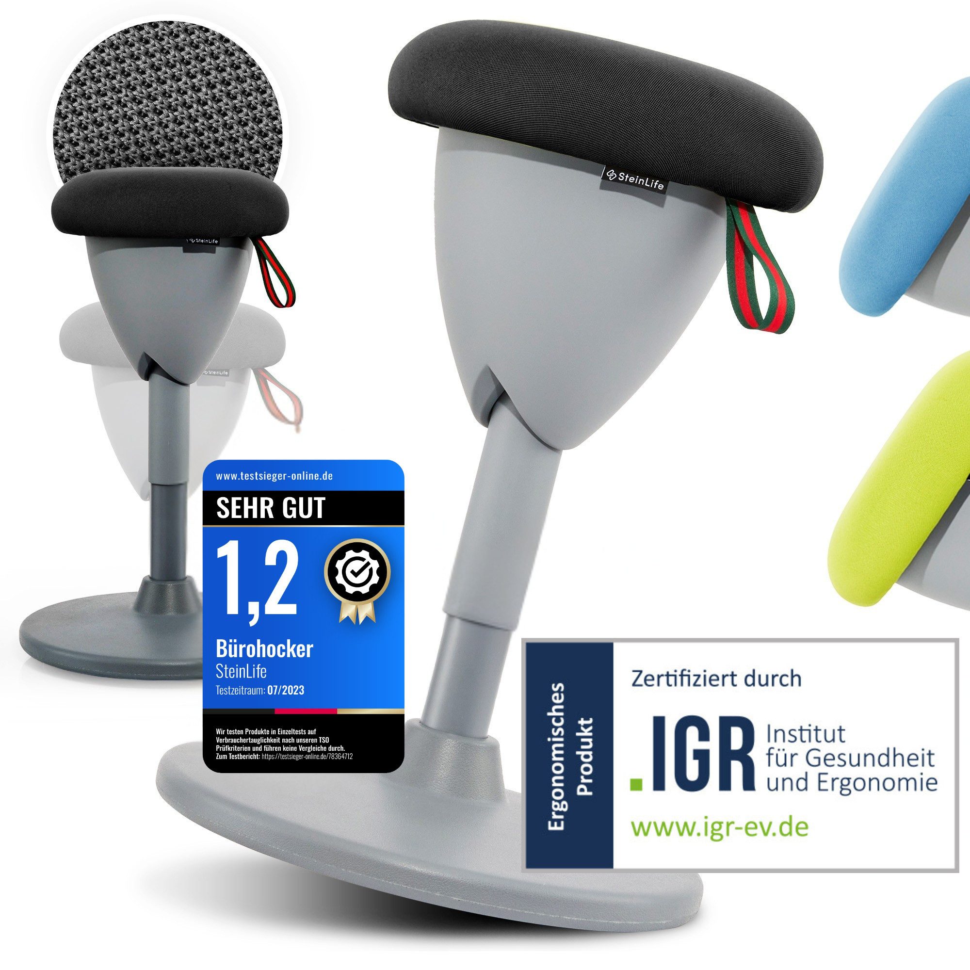 Arbeitshocker Ergonomischer Bürohocker [Aktives Sitzen, Gesunde Haltung]