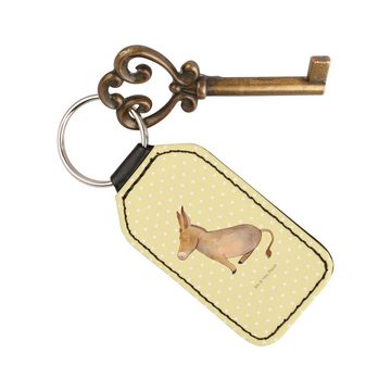Mr. & Mrs. Panda Schlüsselanhänger Esel - Gelb Pastell - Geschenk, Schlüsselanhänger, Gute Laune, Tiere, (1-tlg), Botschaft der Liebe