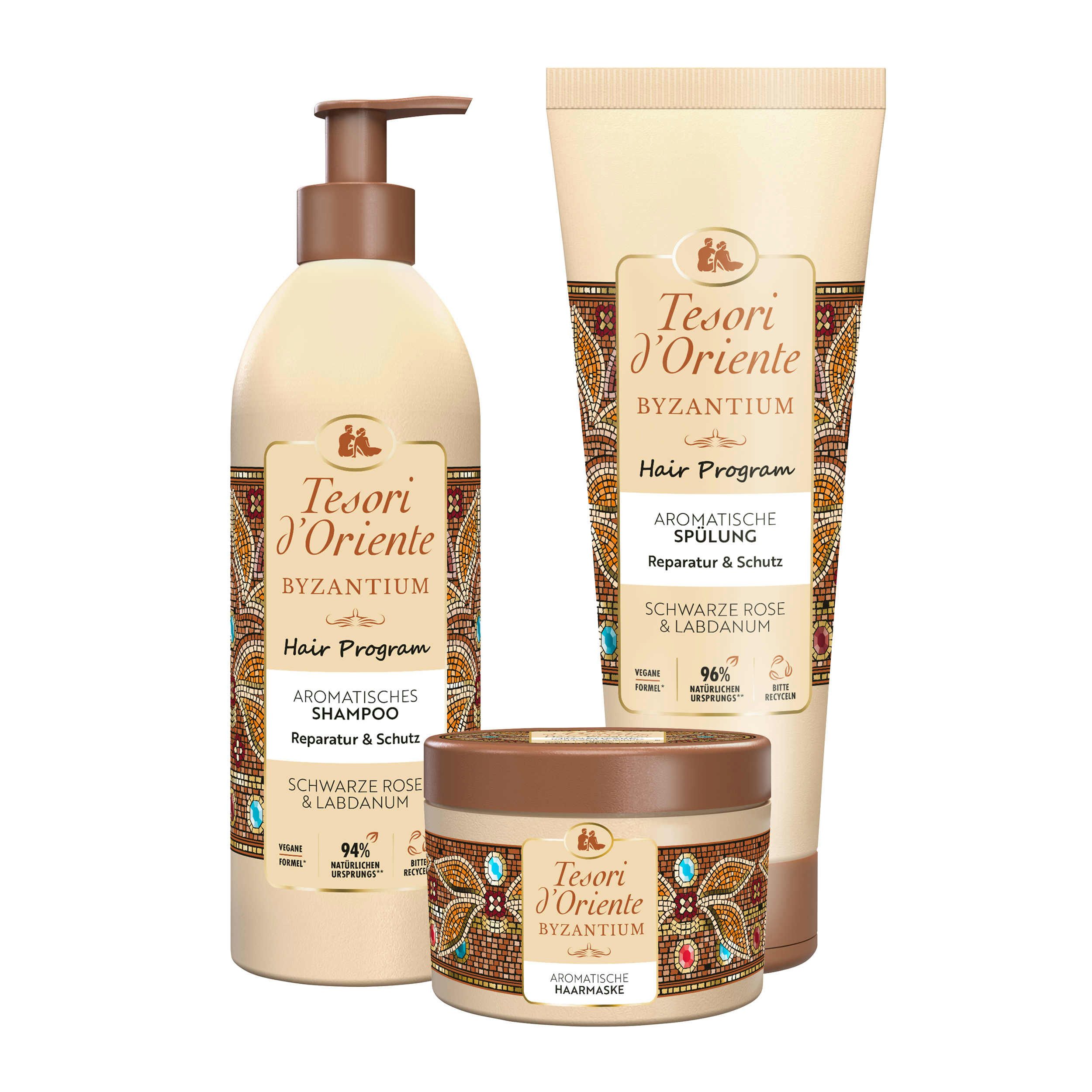 Haarpflege-Set TESORI D'ORIENTE Haarpflegeset Byzantium Shampoo Spülung Haarmaske