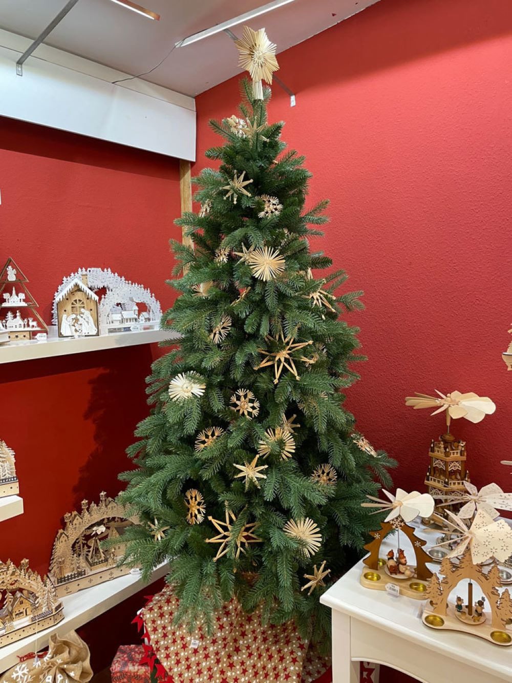 RIFFELMACHER & WEINBERGER Weihnachtsbaumkugel Weihnachtsbaumschmuck Strohsterne 30-tlg. Ø 6 cm