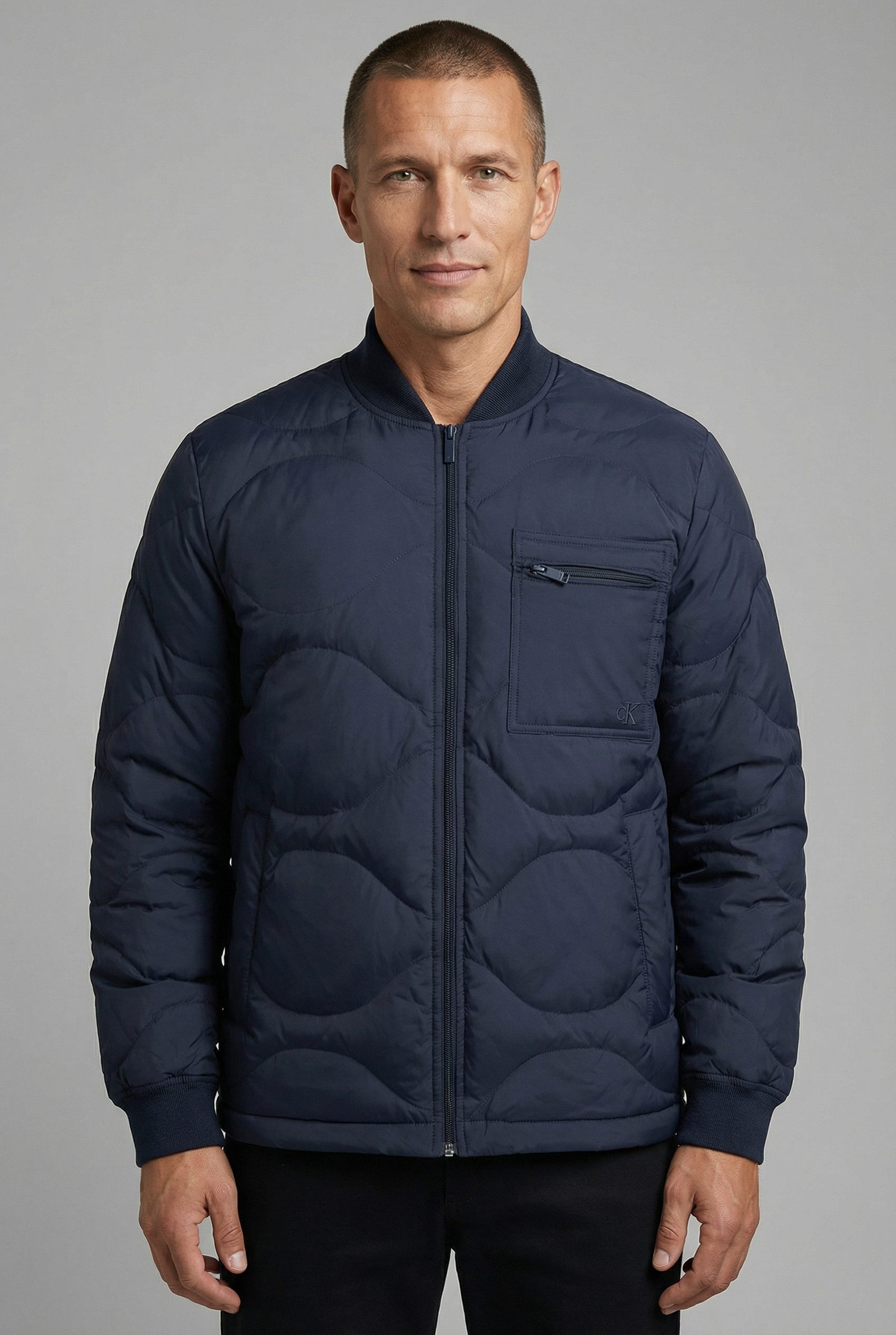 Calvin Klein Jeans Daunenjacke Strickkragen, Regular Fit, warm wattiert