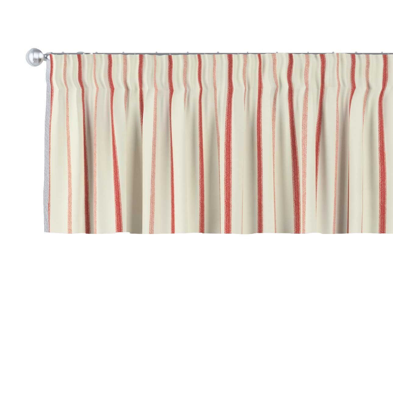 Kräuselband Dekoria mit x Vorhang 130 Avinon, gestreift rot creme- 40 cm,