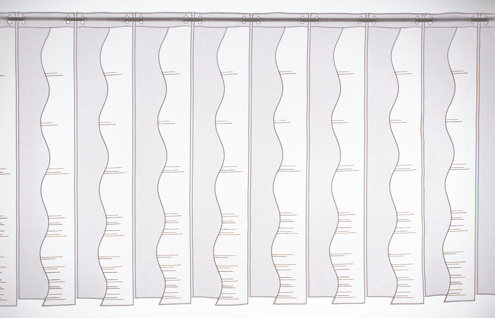 Gardinen Kranzusch Scheibengardine moderne Streifen (1 St), Stangendurchzug, transparent, Stablöcher,transparent – Bild 2 von 4