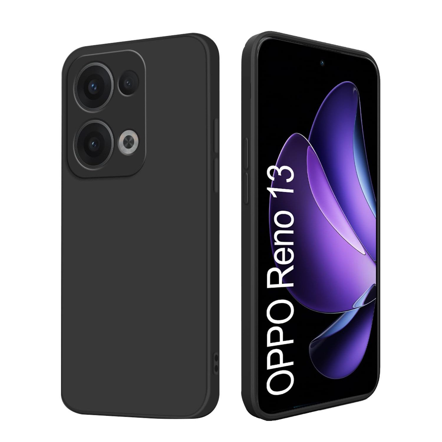 Wigento Handyhülle Für Oppo Reno 13 5G Silikon TPU Schutz Handy Hülle Cover dünn Schwarz, Stilvolle TPU Hülle, präzise Aussparungen, schützend