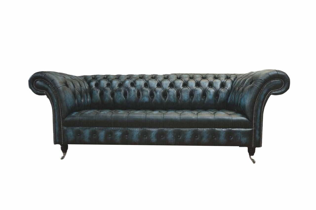 Made JVmoebel Dreisitzer Couch, Sofa Chesterfield in Klassischer Schwarzer Polster Europe