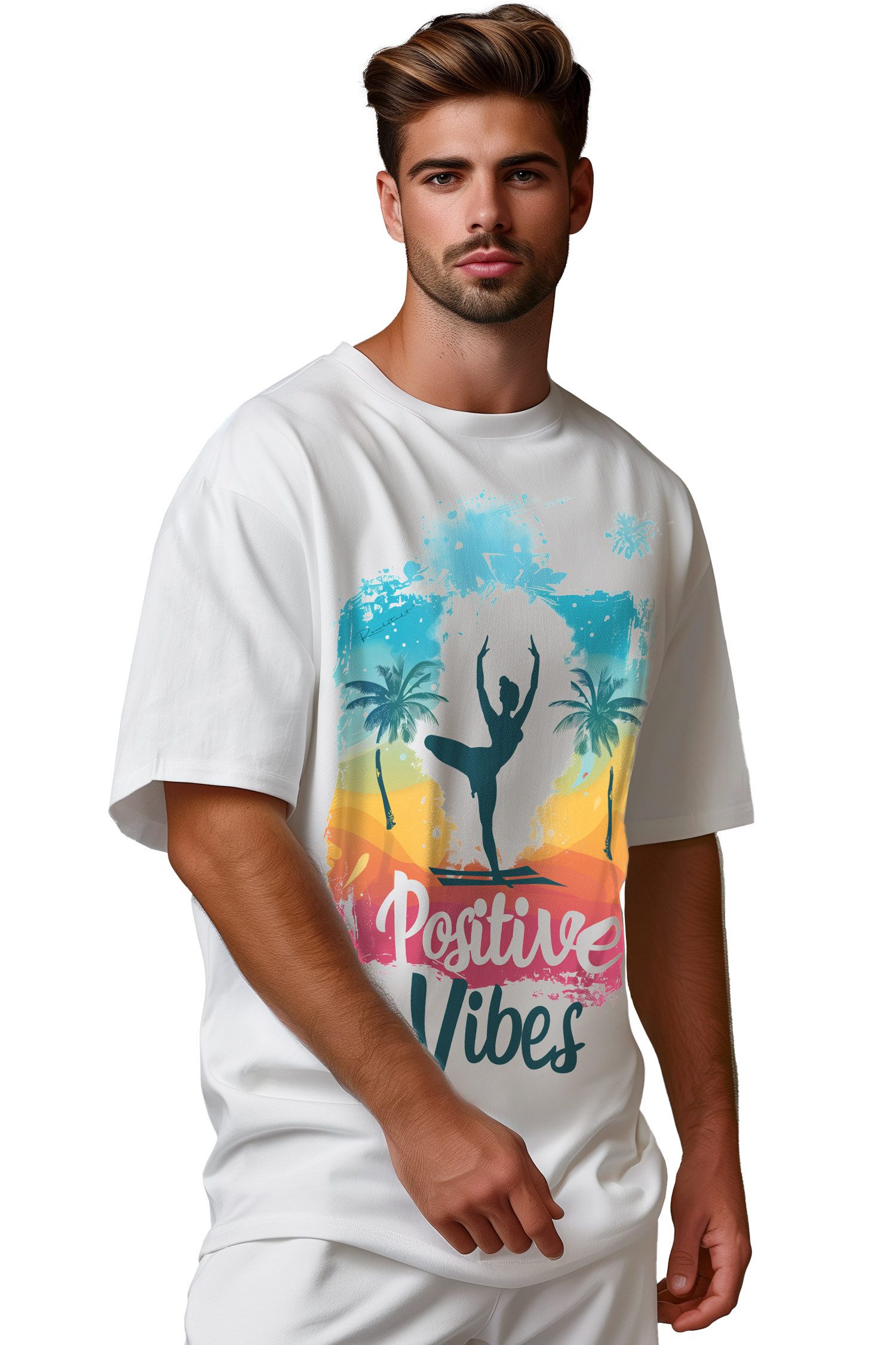 Print-Shirt Herren Oversized T-Shirt 24RS057