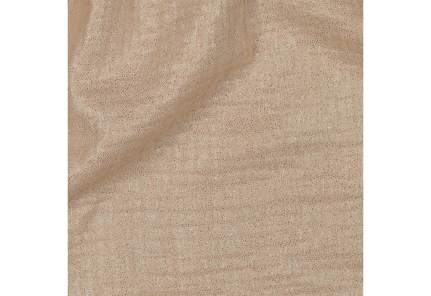 Thumbnail - maDDma Stoff Musselin Stoff mit Glitzer 50x136cm uni Meterware Mulltuch Baumwolle, 034 - beige