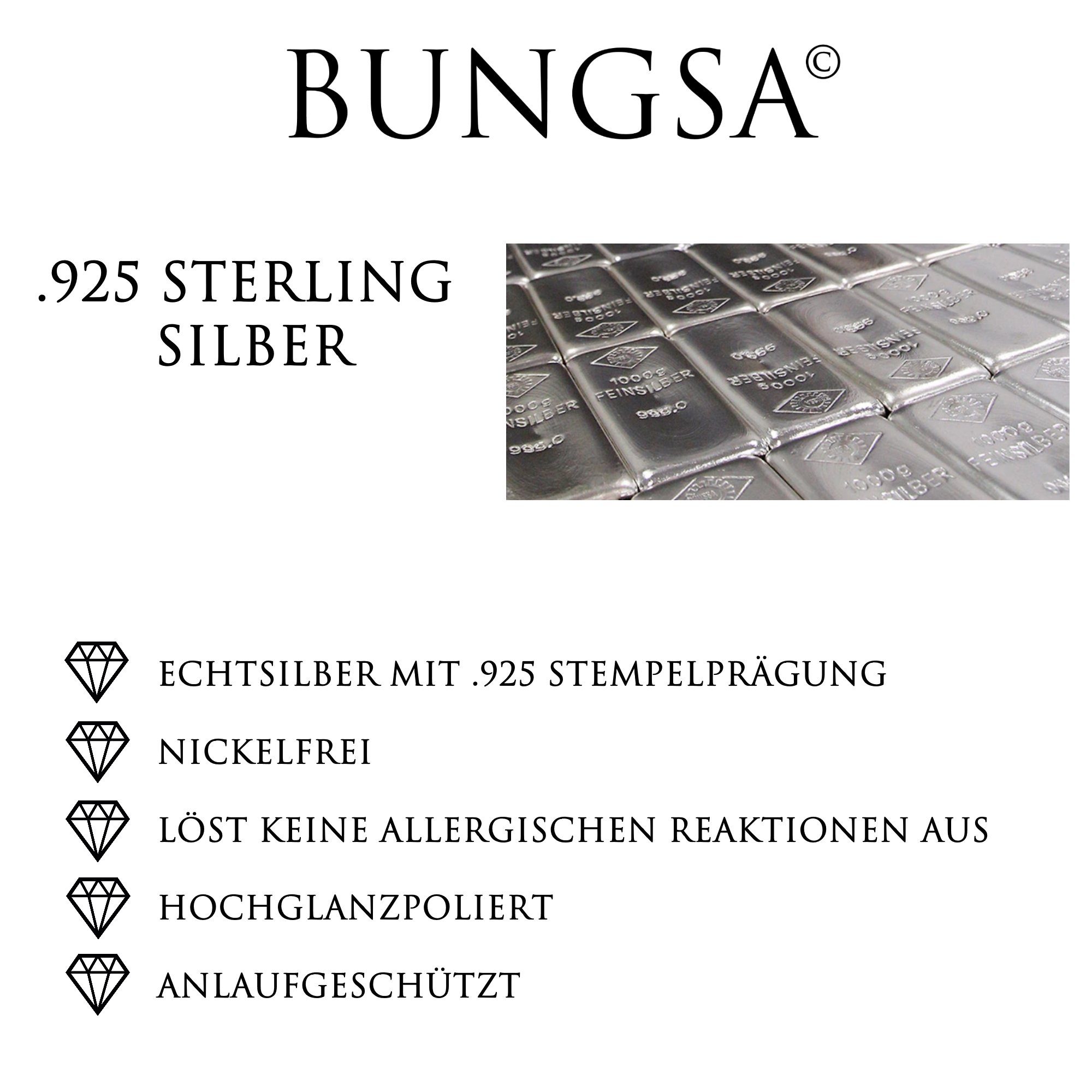 Herren Schmuck BUNGSA Ohrstecker-Set Ohrstecker Bienenwabe mit Kristall aus .925 Sterli (1 Paar (2 Stück)