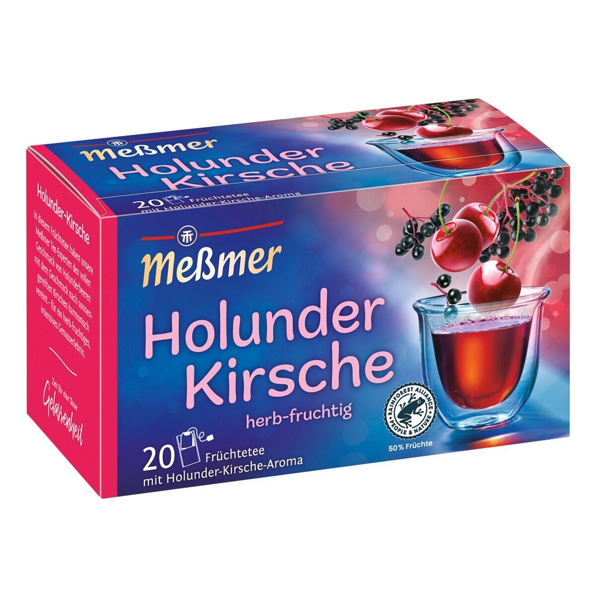 Meßmer Tee Holunder-Kirsche, Früchtetee mit Holunder-Kirsche-Aroma