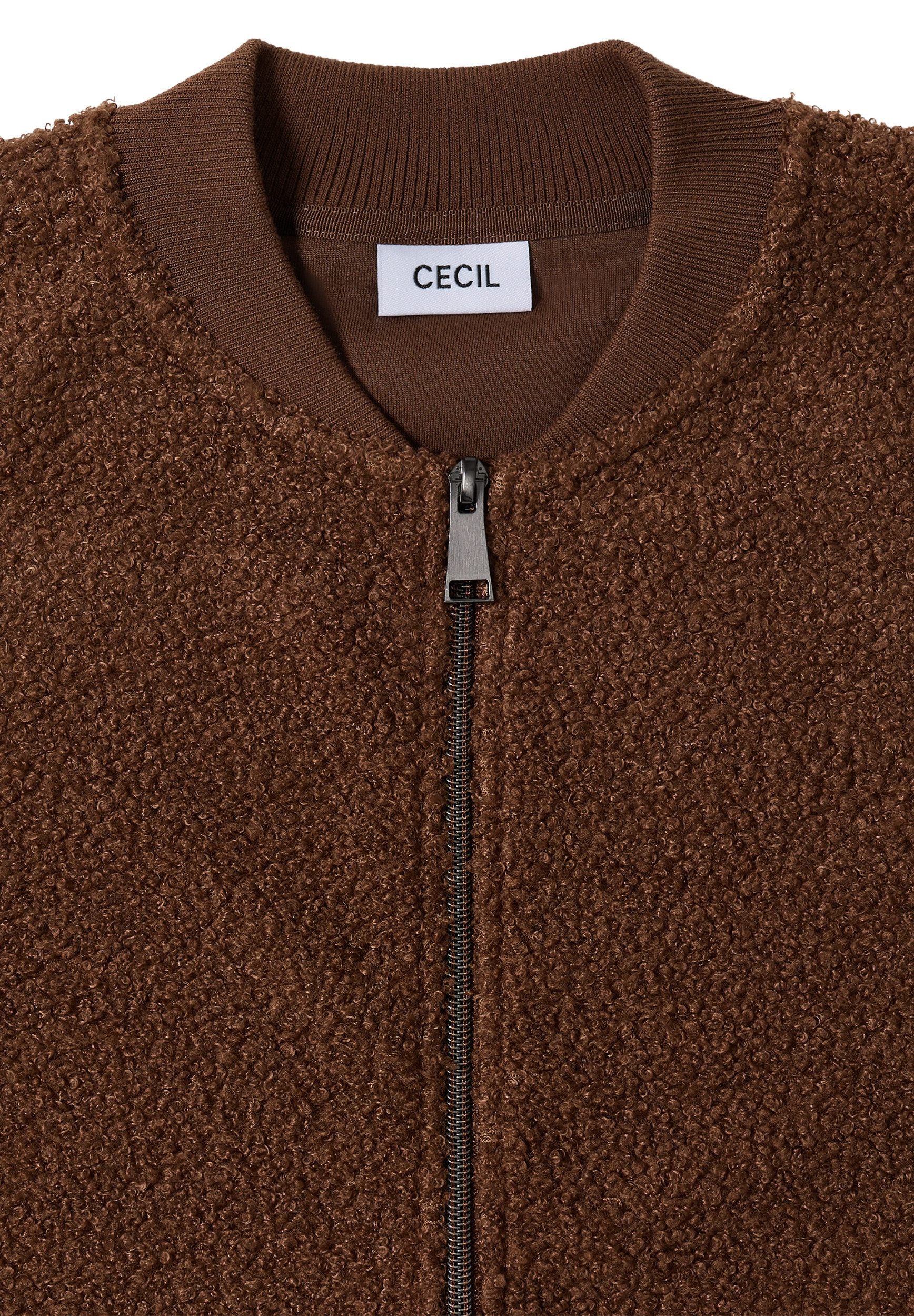 CECIL Kurzarmhemd Teddy T-Shirtjacket mocha caramel günstig online kaufen
