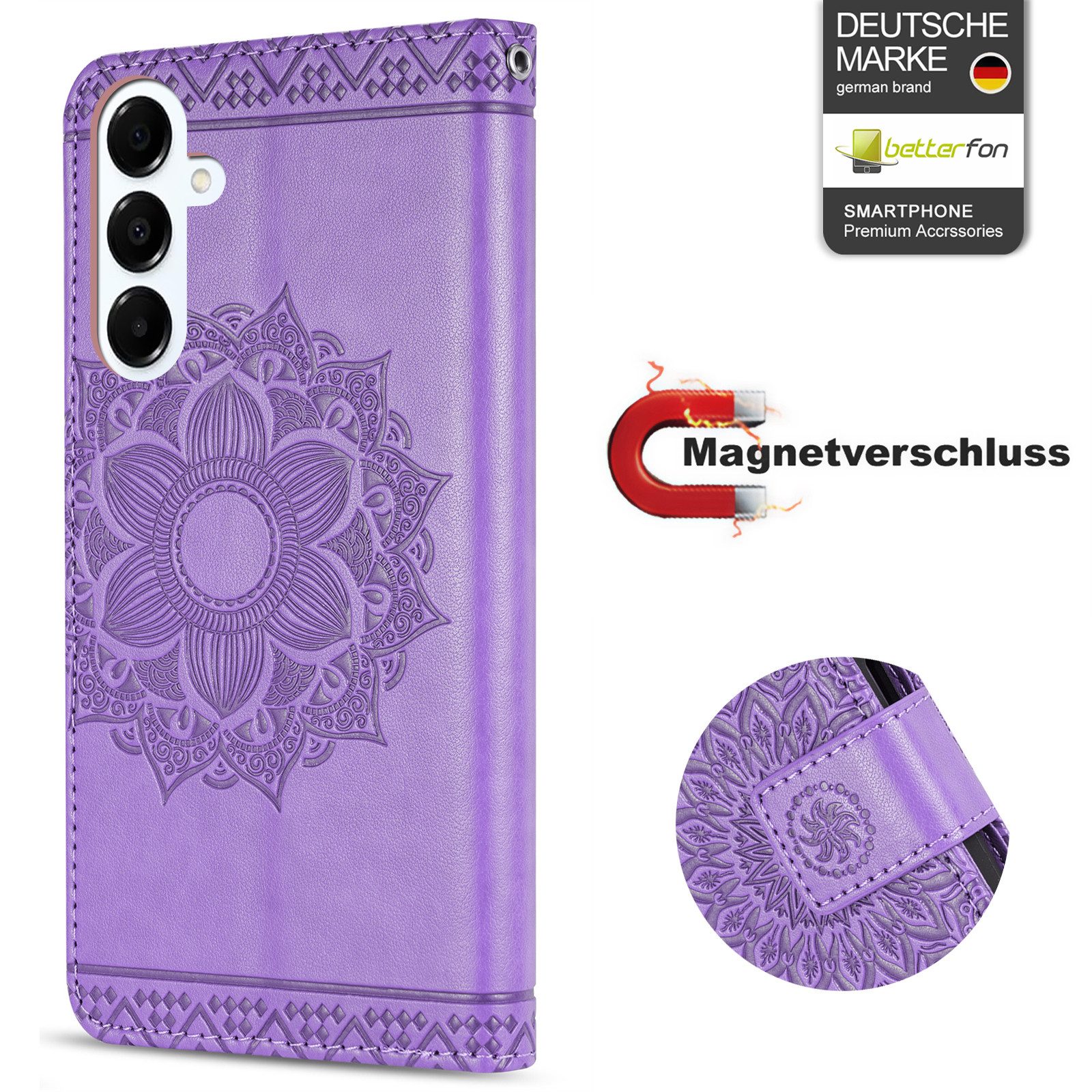 betterfon Handyhülle Handytasche für Samsung Galaxy A16 Klapphülle, Wallet Case mit Kartenfächern Magnetverschluss und weicher Innenhülle – Bild 3 von 5