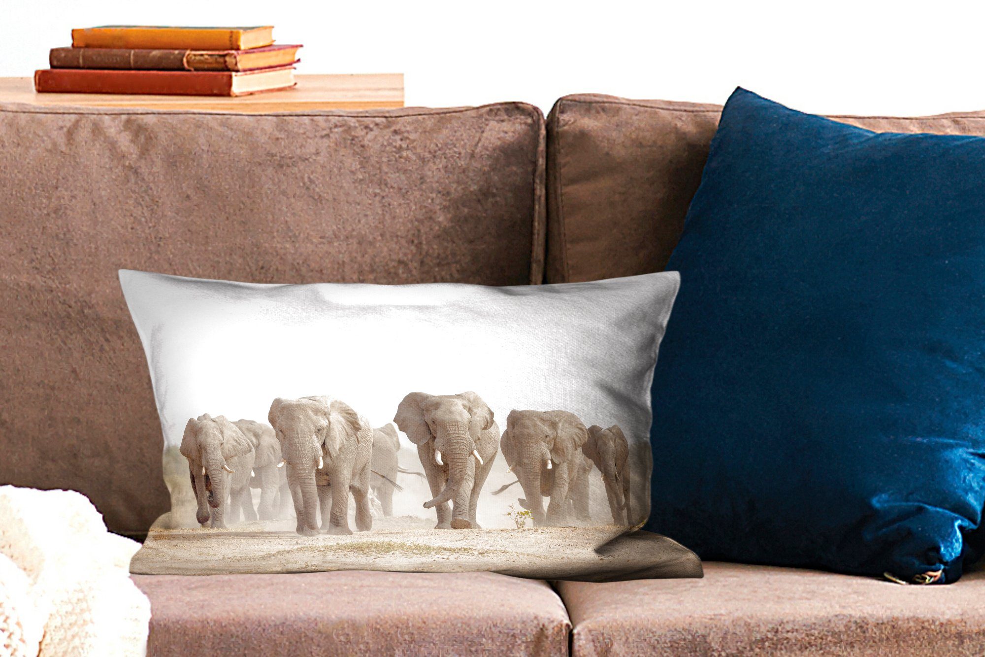 Dekokissen MuchoWow - Schlafzimmer Stoff, Elefant Afrikanisch Füllung, Wohzimmer - Zierkissen, mit Dekoration, Dekokissen