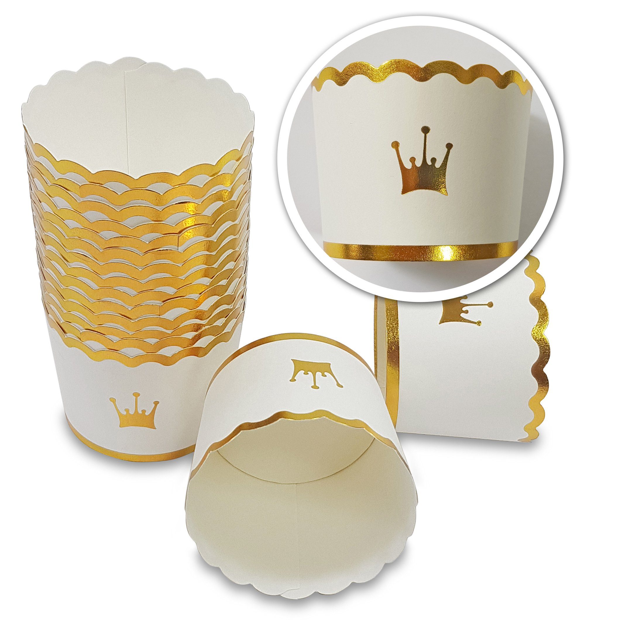 Frau WUNDERVoll Muffinform Muffin Форми для випічки 50 Stück, groß Durchmesser 6,1 cm,Krone gold, (50-tlg)