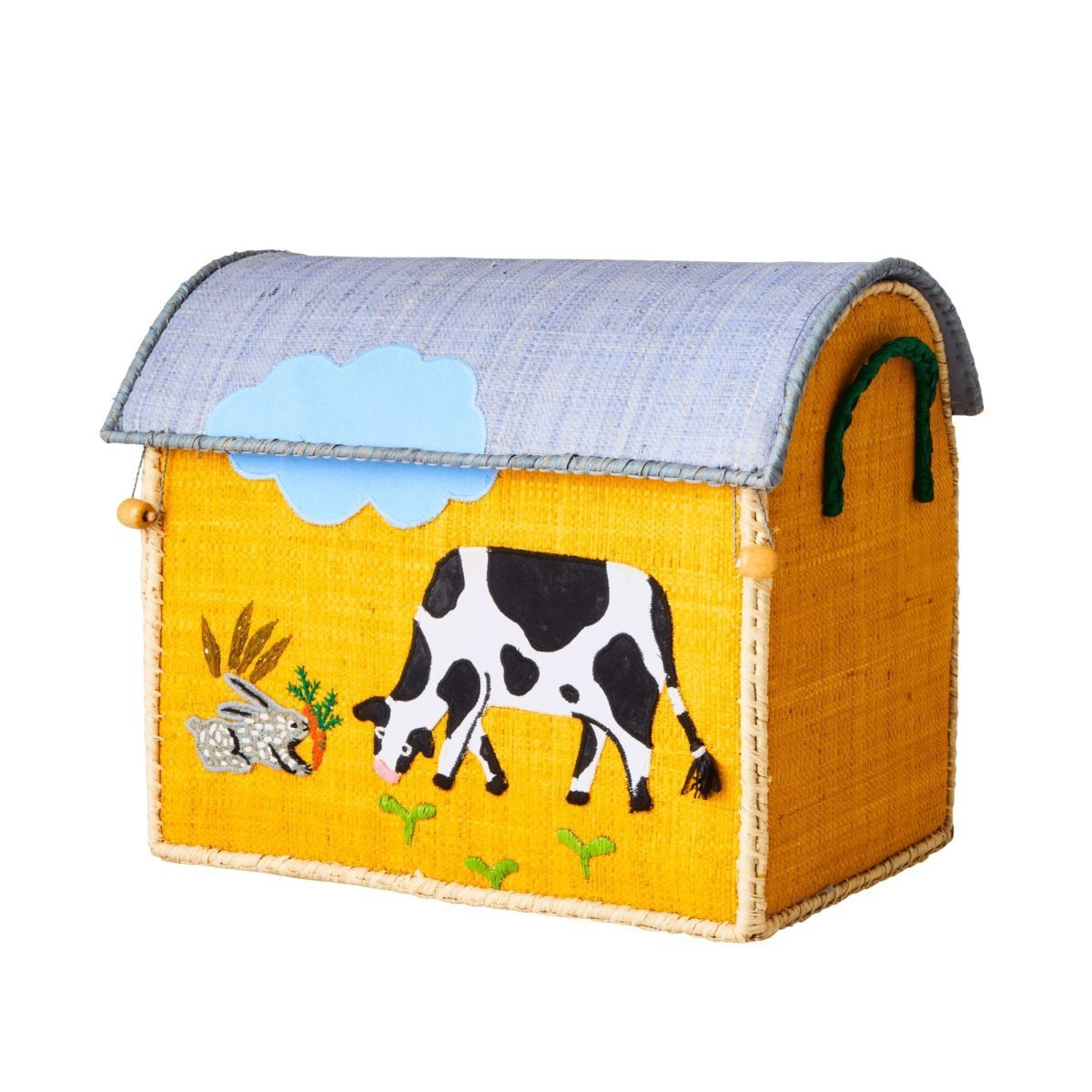 rice Aufbewahrungskorb Landhauskorb klein Raffia-Bast Kinderzimmer günstig online kaufen