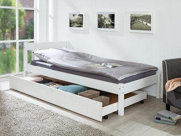 Inter Link Bettschubkasten UMEA 200, aus Massivholz, für 200 cm lange Betten, weiß lackiert
