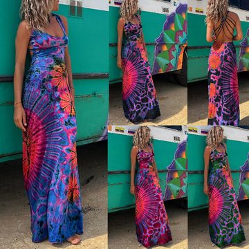 KIKI A-Linien-Kleid Bedrucktes rückenfreies Crossover-Kleid