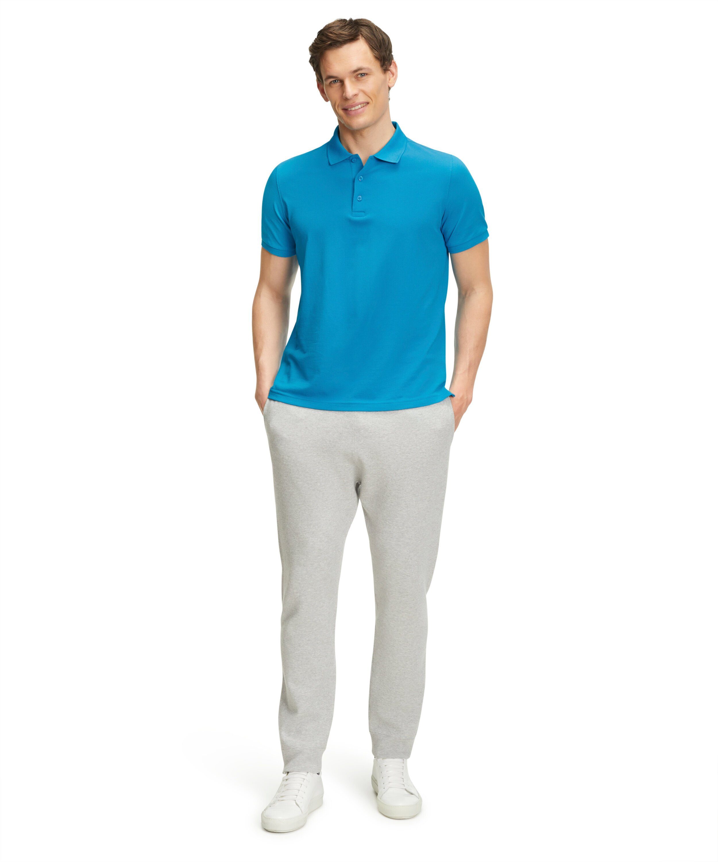 Pima-Baumwolle FALKE Poloshirt aus ocean (6836) hochwertiger