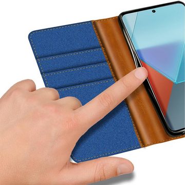 CoolGadget Handyhülle Denim Schutzhülle Flip Case für Xiaomi Redmi Note 13 5G 6,67 Zoll, Book Cover Handy Tasche Jeans Hülle für Redmi Note 13 5G Klapphülle