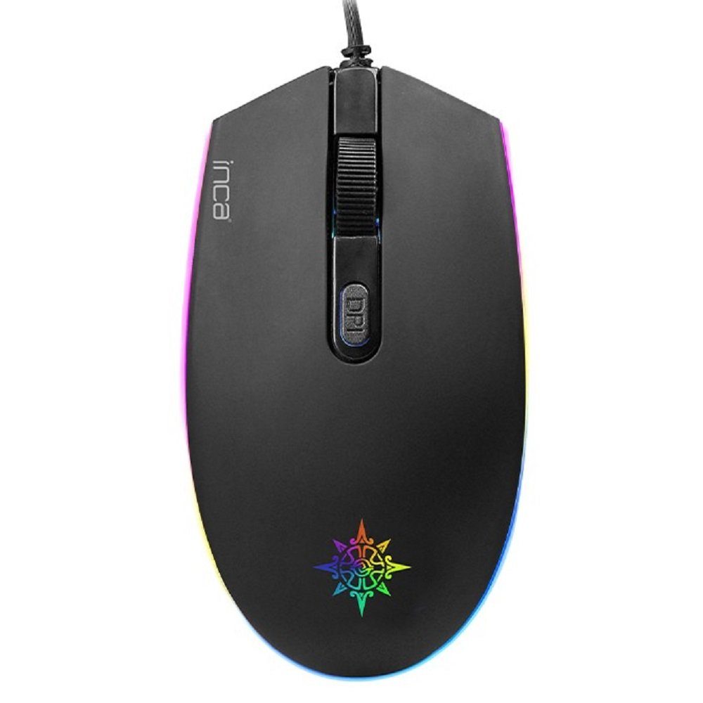 INCA PRO Optisch Gaming Maus Mouse 1200 DPI RGB-Logo-Effekt Gaming-Maus