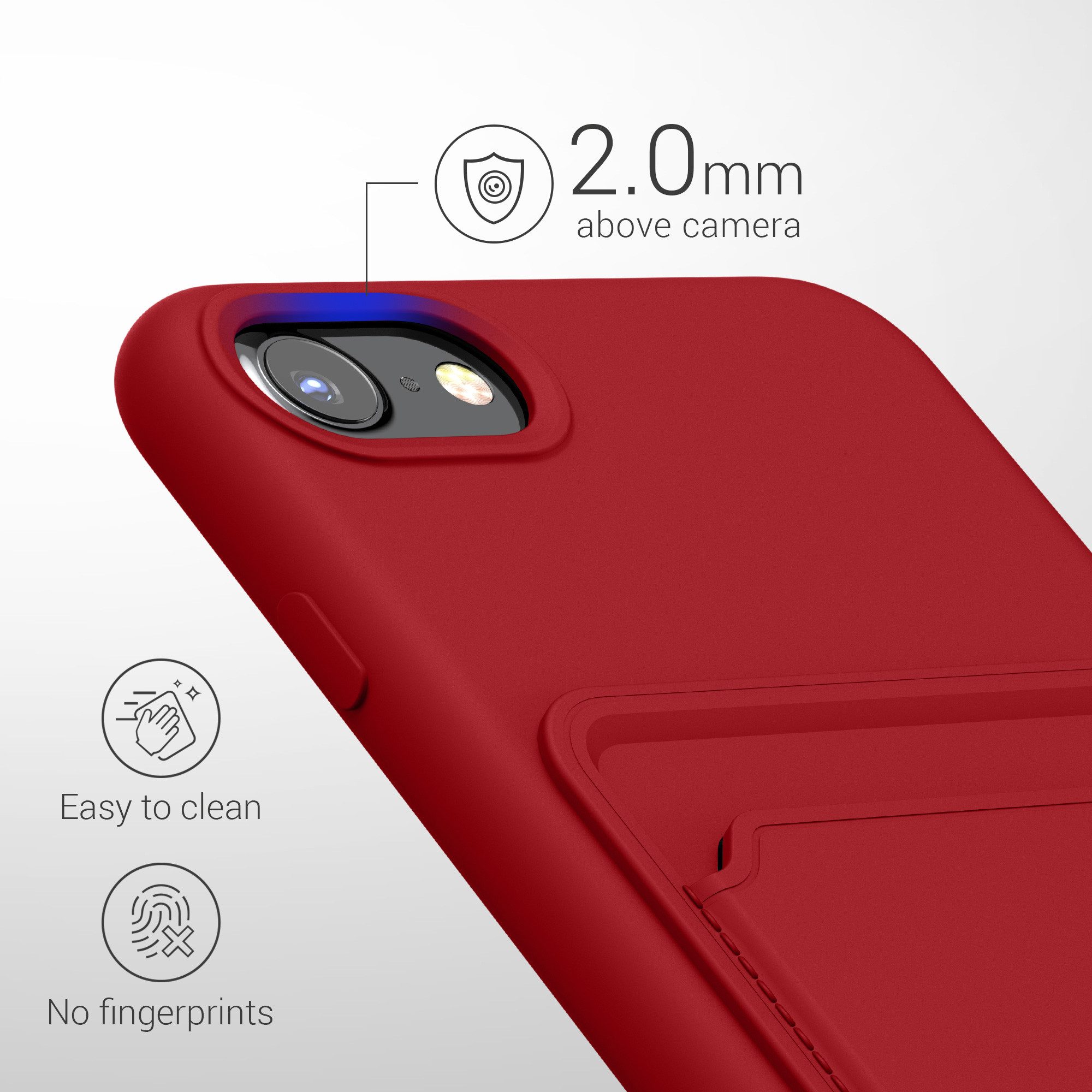 kwmobile Handyhülle Hülle für Apple iPhone SE / 8 / 7, Handyhülle mit Fach für Karten - Handy Cover Case