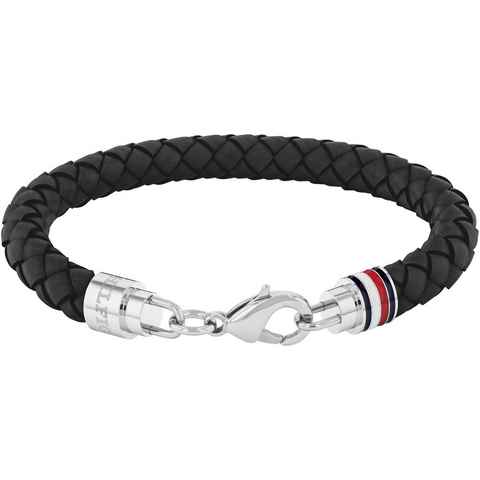 Tommy Hilfiger Lederarmband ICONIC TH BRAIDED LEATHER, 2790545, 2790546, mit Emaille