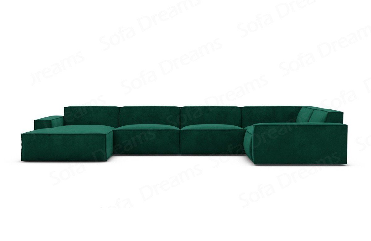 Couch Sofa Polstersofa grün37 Formenta U Designer Modern, Stoffsofa mit Form Wohnlandschaft Dreams Loungesofa Sofa Polster Samtstoff mane,