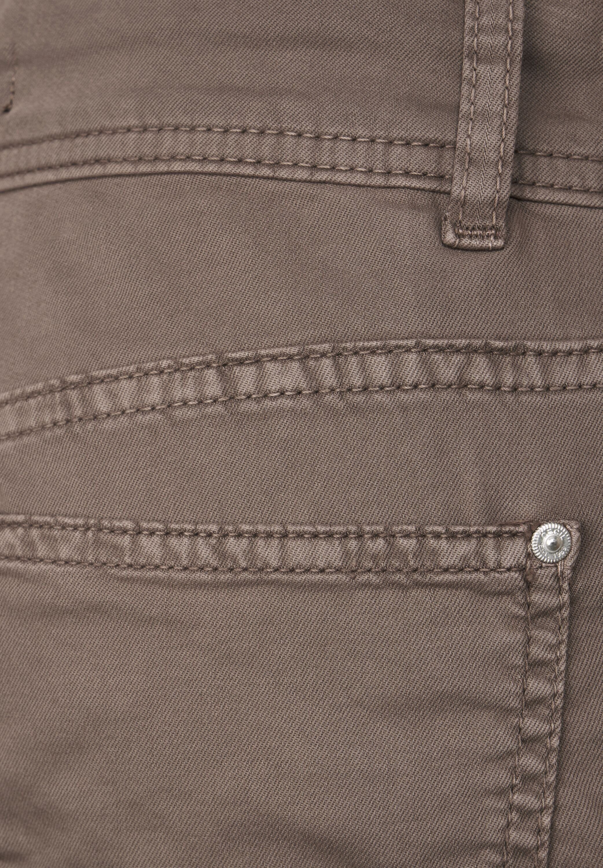 5-Pocket-Style taupe Stoffhose sporty Cecil