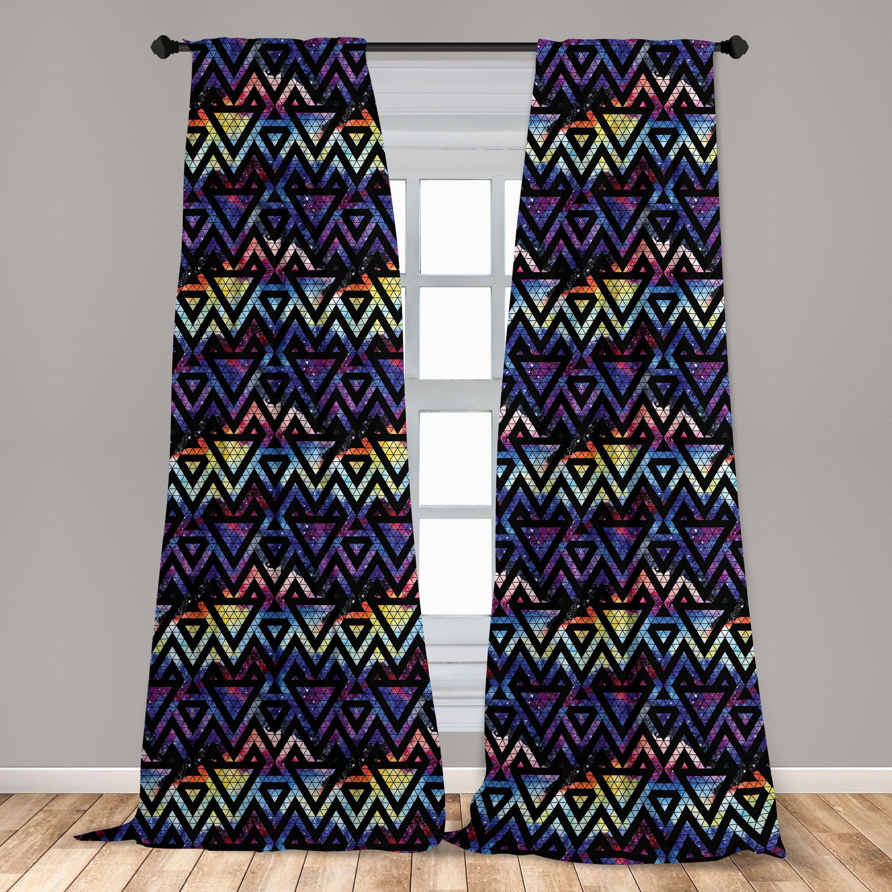 Gardine Vorhang für Schlafzimmer Theme Dekor, Linien Galaxy Abakuhaus, Wohnzimmer Geometrisch Microfaser
