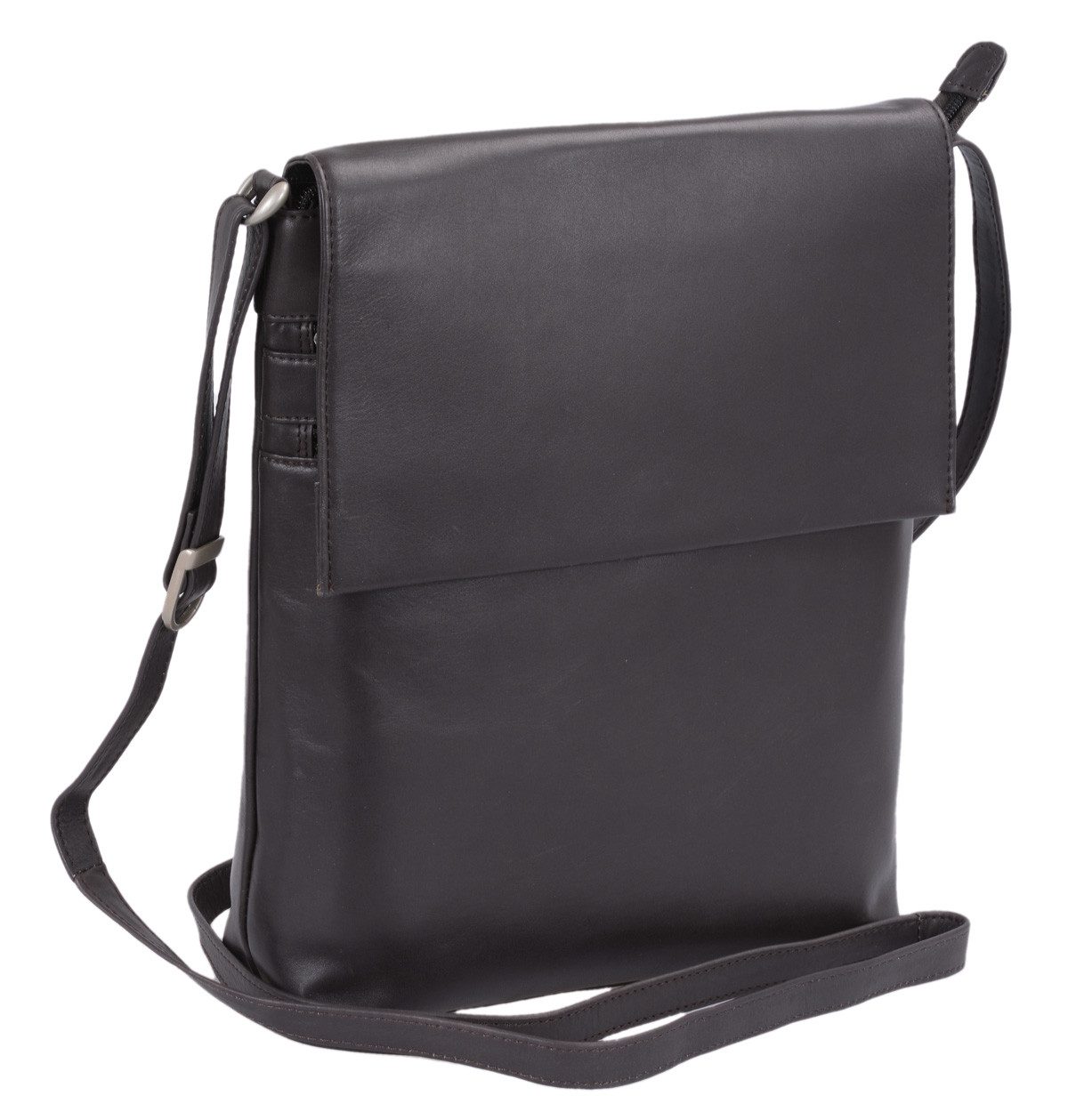 GlücksNugget Handtasche große hochformat Handtasche Leder weich LOUANA, dunkelgrau