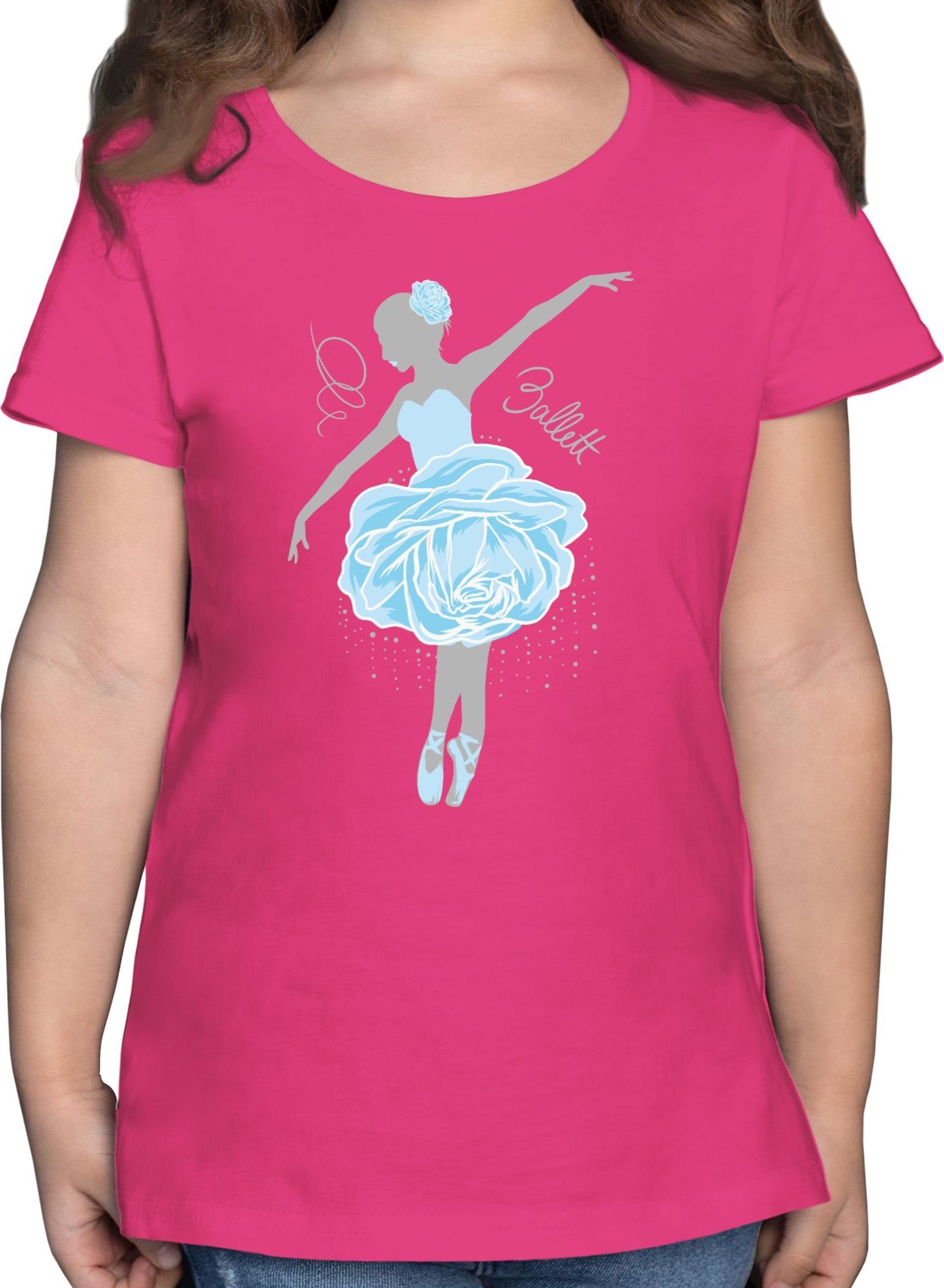 T-Shirt Ballerina - grau/blau