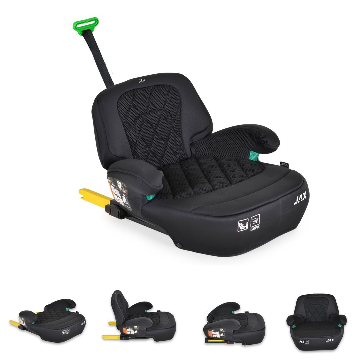 Cangaroo Kindersitzerhöhung Sitzerhöhung Jax i-Size, ab: 4, bis: 12, 125-150cm Gruppe 3 Isofix Top Tether