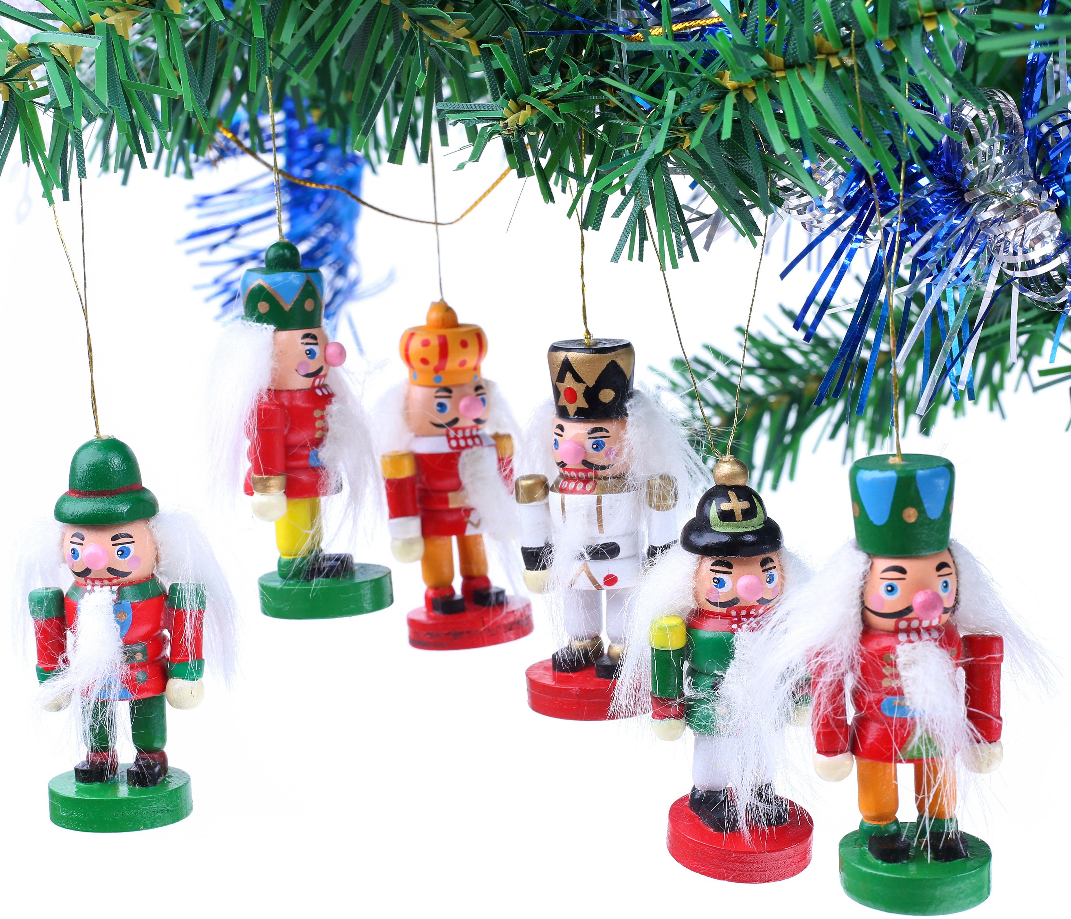 BRUBAKER Christbaumschmuck Nussknacker Baumanhänger Set (6-tlg), Nussknacke günstig online kaufen