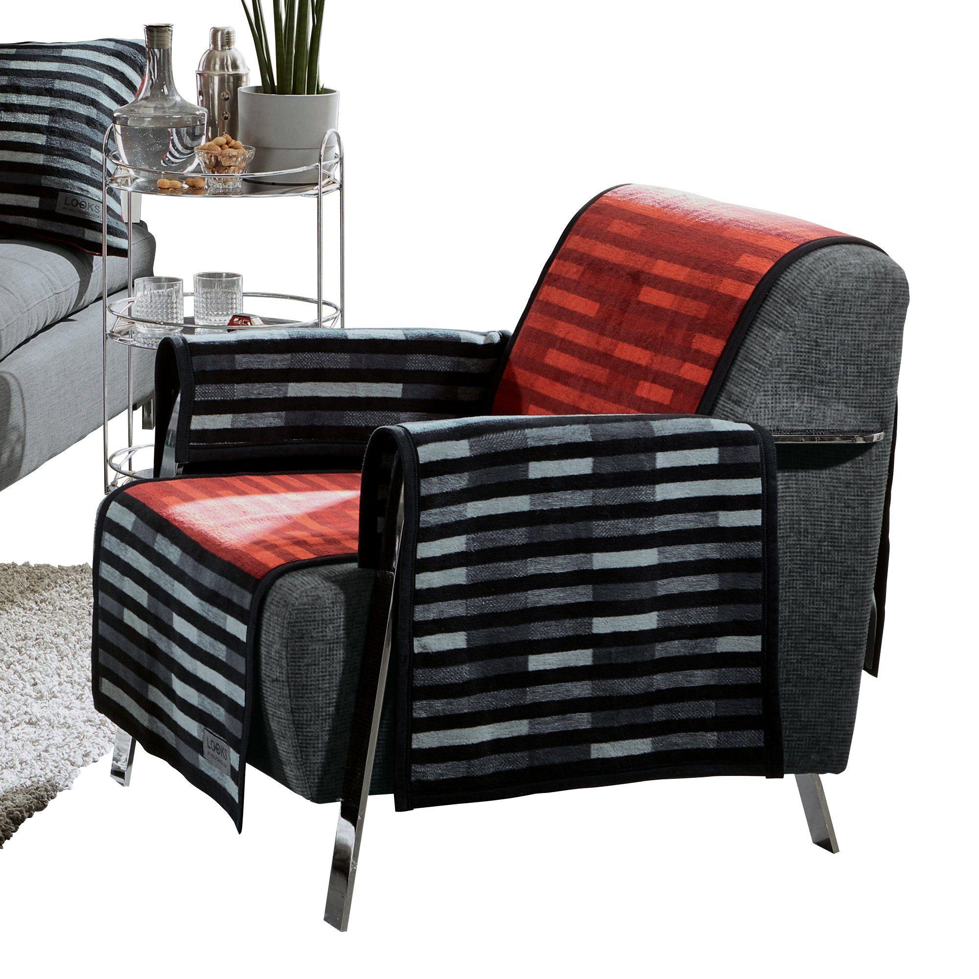 LOOKS by Wolfgang Joop Sesselschoner Armlehnenschoner 2er-Pack, Streifen günstig online kaufen