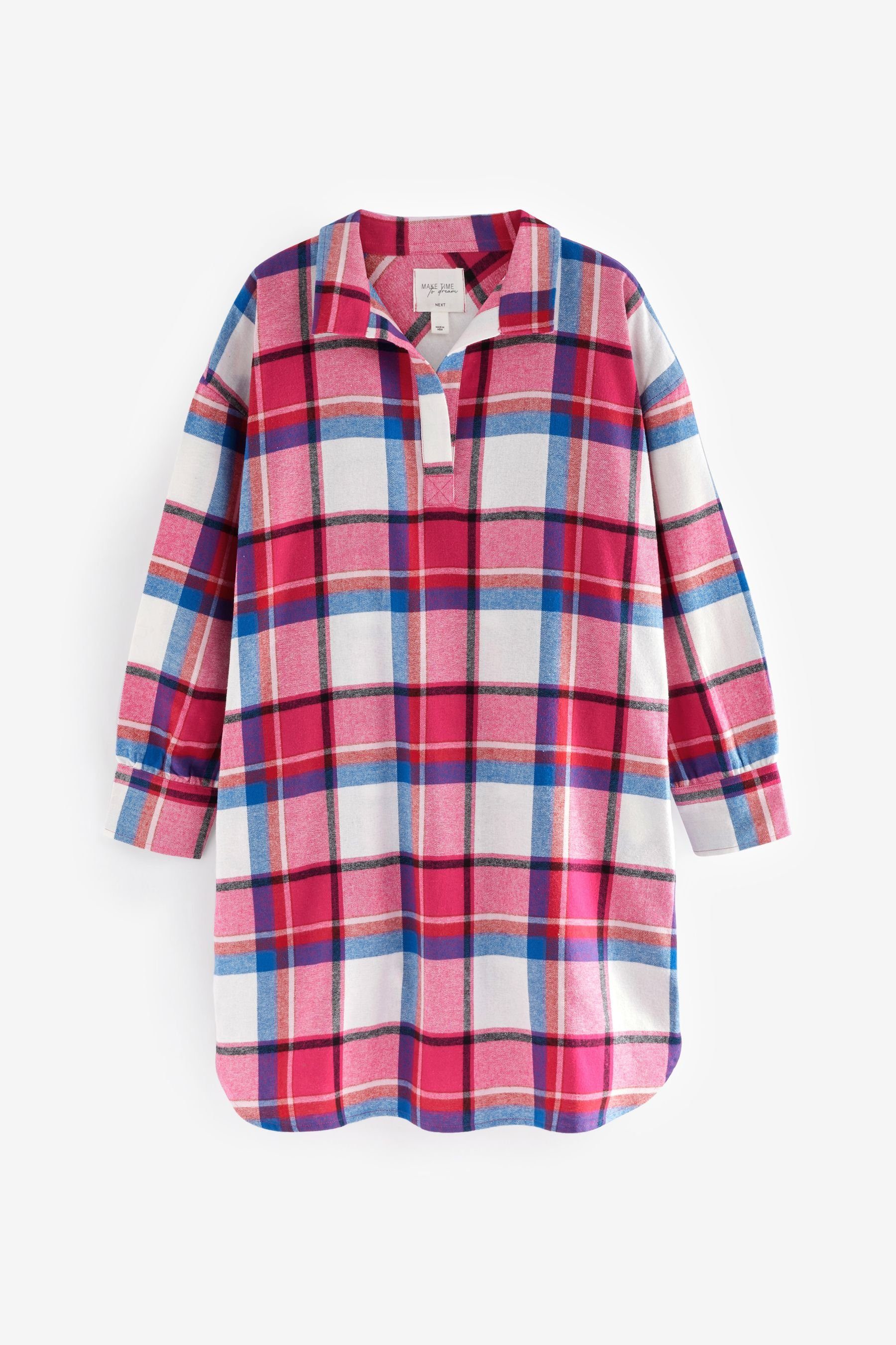 Next Nachthemd Flanell-Nachthemd (1-tlg) Pink Check