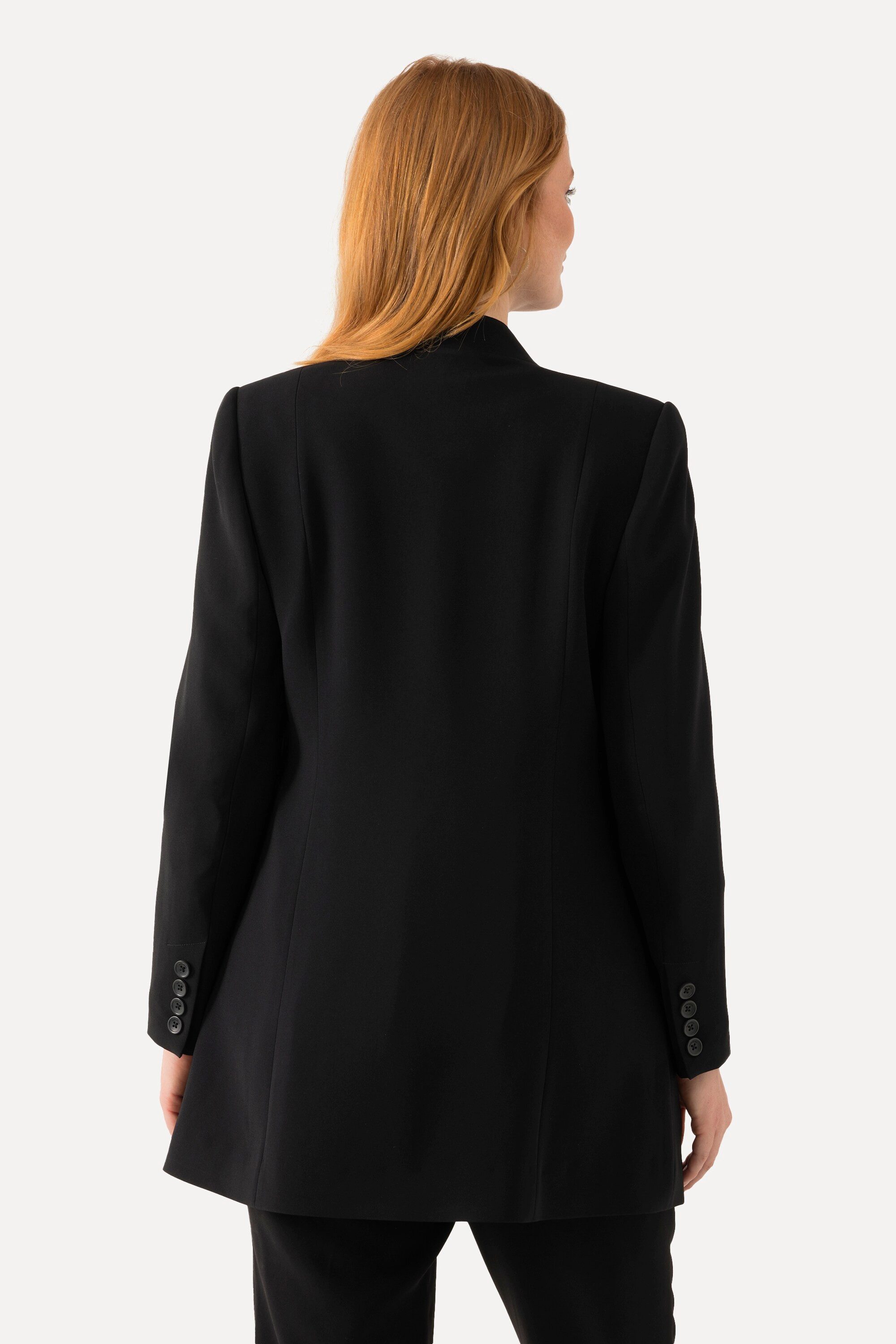 Ulla Popken Sommerjacke Acetat-Blazerjacke Stehkragen Hakenverschluss