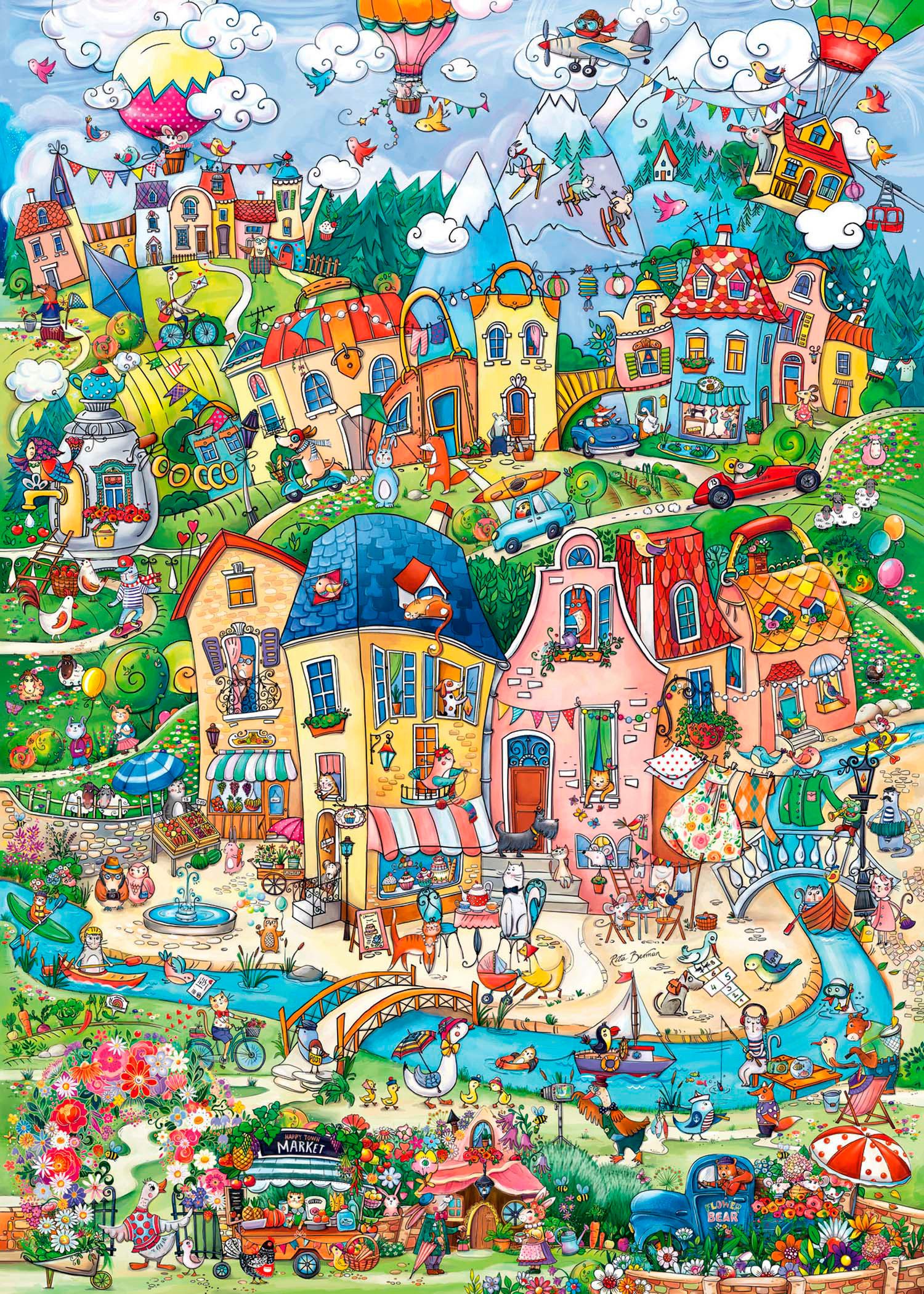 HEYE Puzzle Good Morning! / Happytown, 1000 Puzzleteile, Made in Germany günstig online kaufen