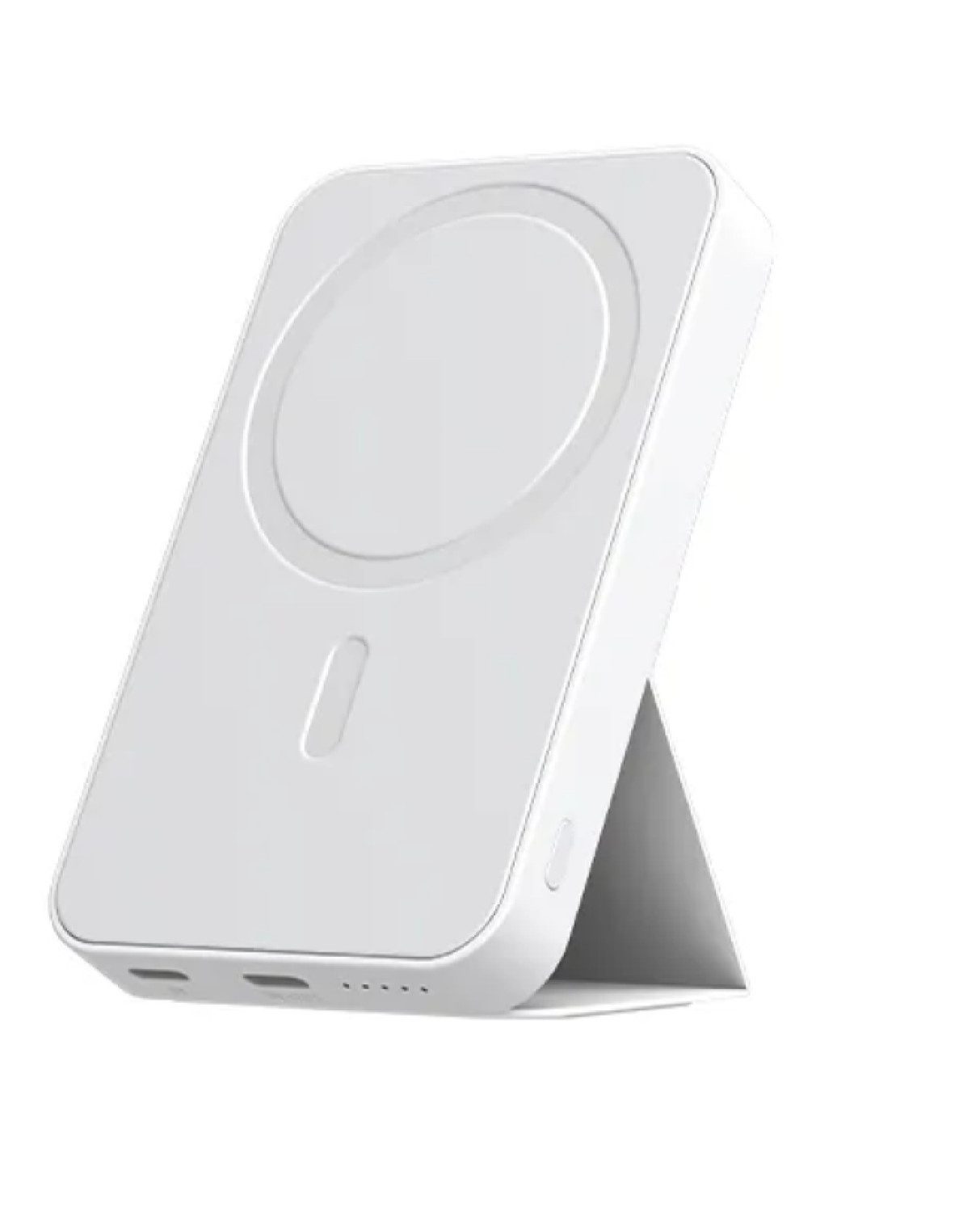 MAGNES Wireless Charger magsafe Powerbank 5000 mAh (12 V), Integrierte Handystütze und Magnetring für iPhone 12-15