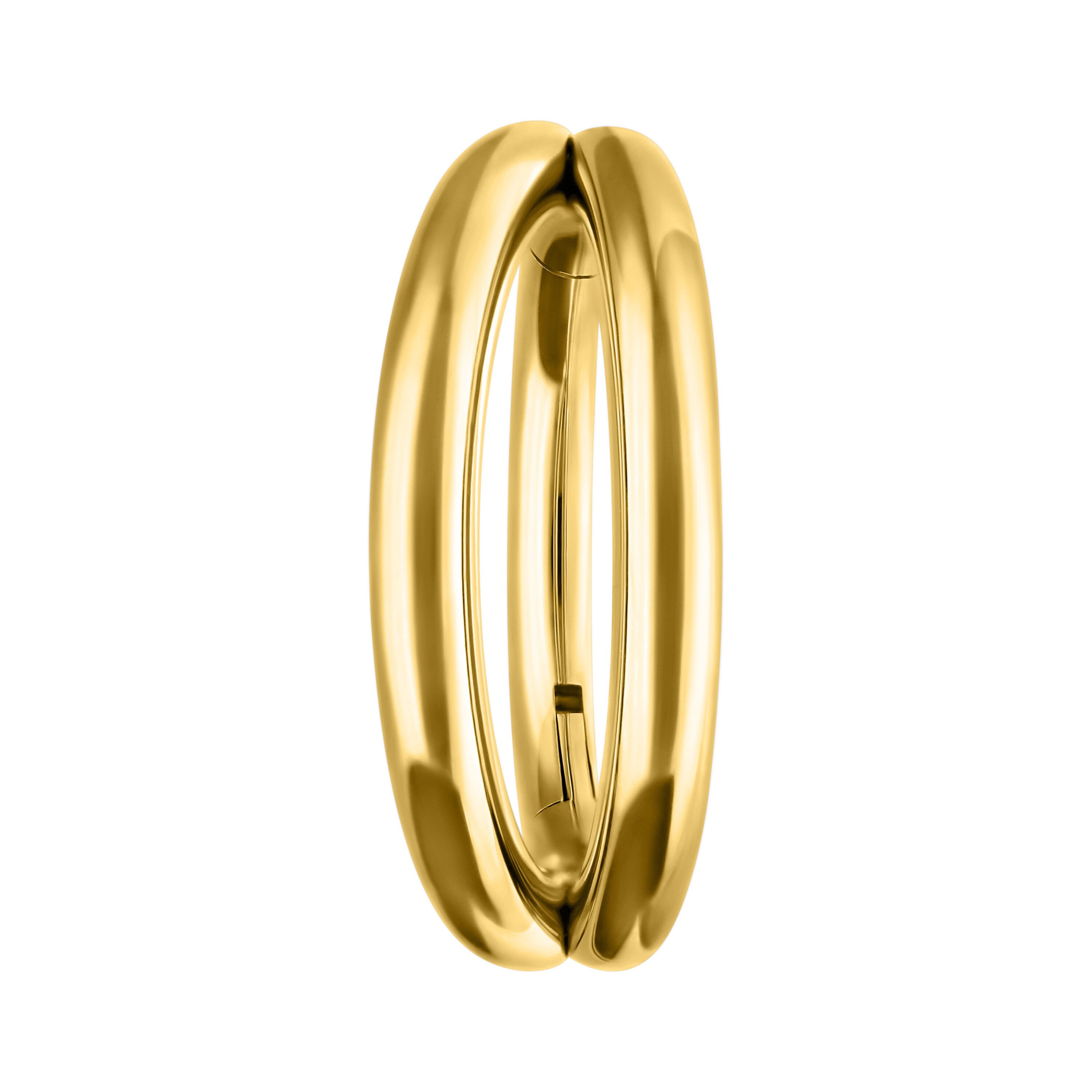 Wildcat Nasenpiercing Double Row Clicker für Ohr, Nase, Lippe, Bauchnabel, 1 Stück, Titan Grad 23 - wasserfest, hautverträglich, Gold-Weiß – Bild 5 von 5
