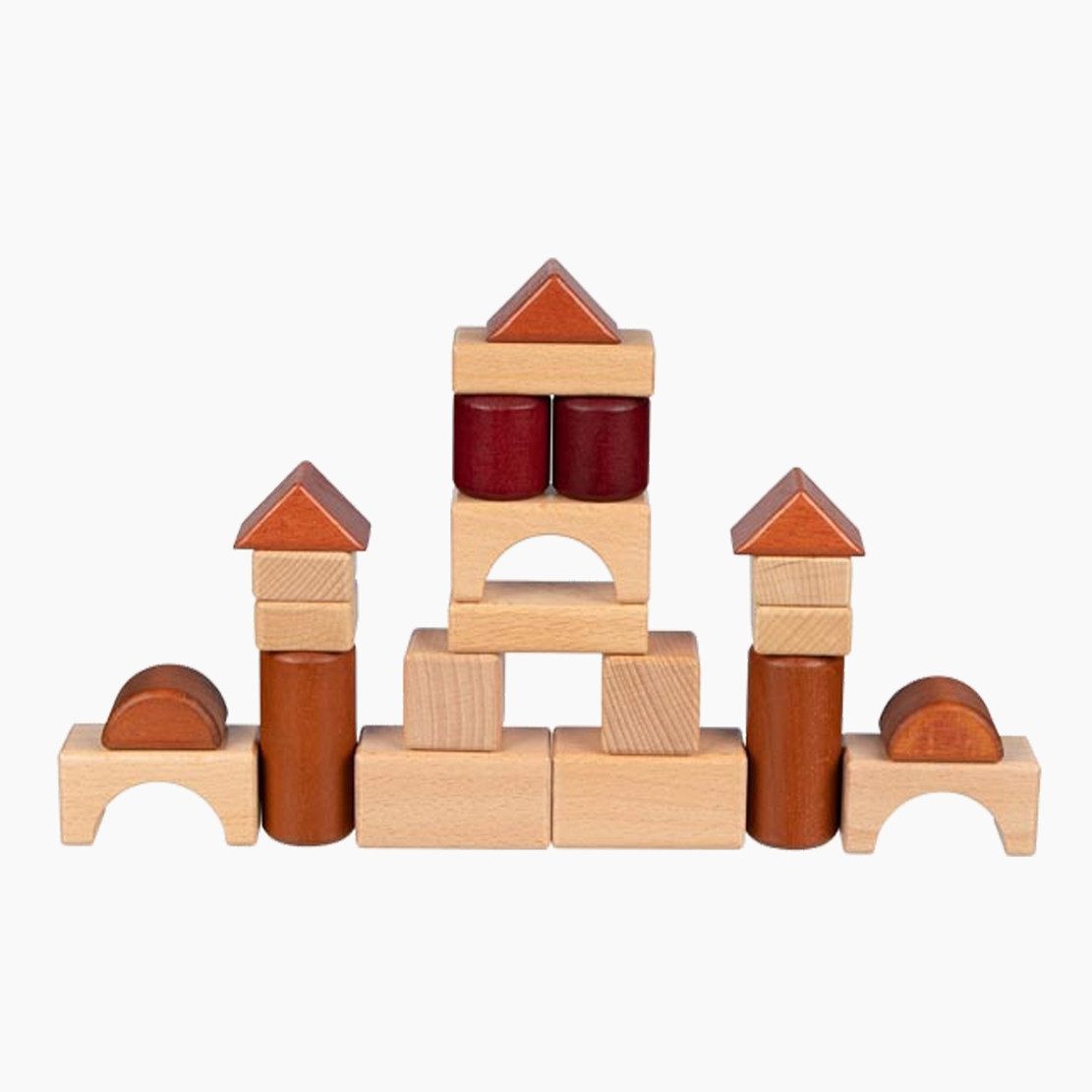 goki Bausteine im Holzkasten Holzbaukasten, (packung, 46 St., spar set), 46 Bausteine auch für Anfänger