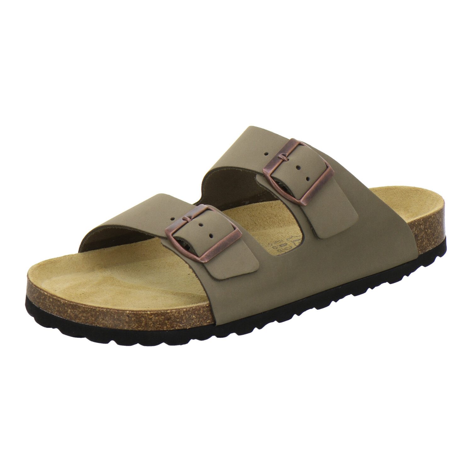 AFS-Schuhe 310068 Zweischnaller Pantolette für Herren mit Fußbett, bequeme Sandalen aus Leder