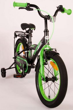 TPFSports Kinderfahrrad Volare Thombike 16 Zoll mit Rücktritt und Handbremse, 1 Gang, (Kinder Jugend Fahrrad - Jungsfahrrad - Rutschfeste Sicherheitsgriffe), Kinder Fahrrad 16 Zoll - Jugend Fahrrad - Schwarz/Grün