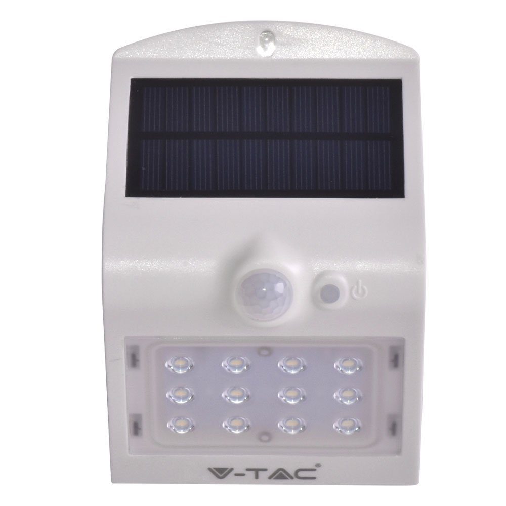 Solar Außen Bewegungsmelder LED Außen-Wandleuchte, Leuchte fest Tür Strahler Neutralweiß, LED-Leuchtmittel Haus Down verbaut, Wand V-TAC