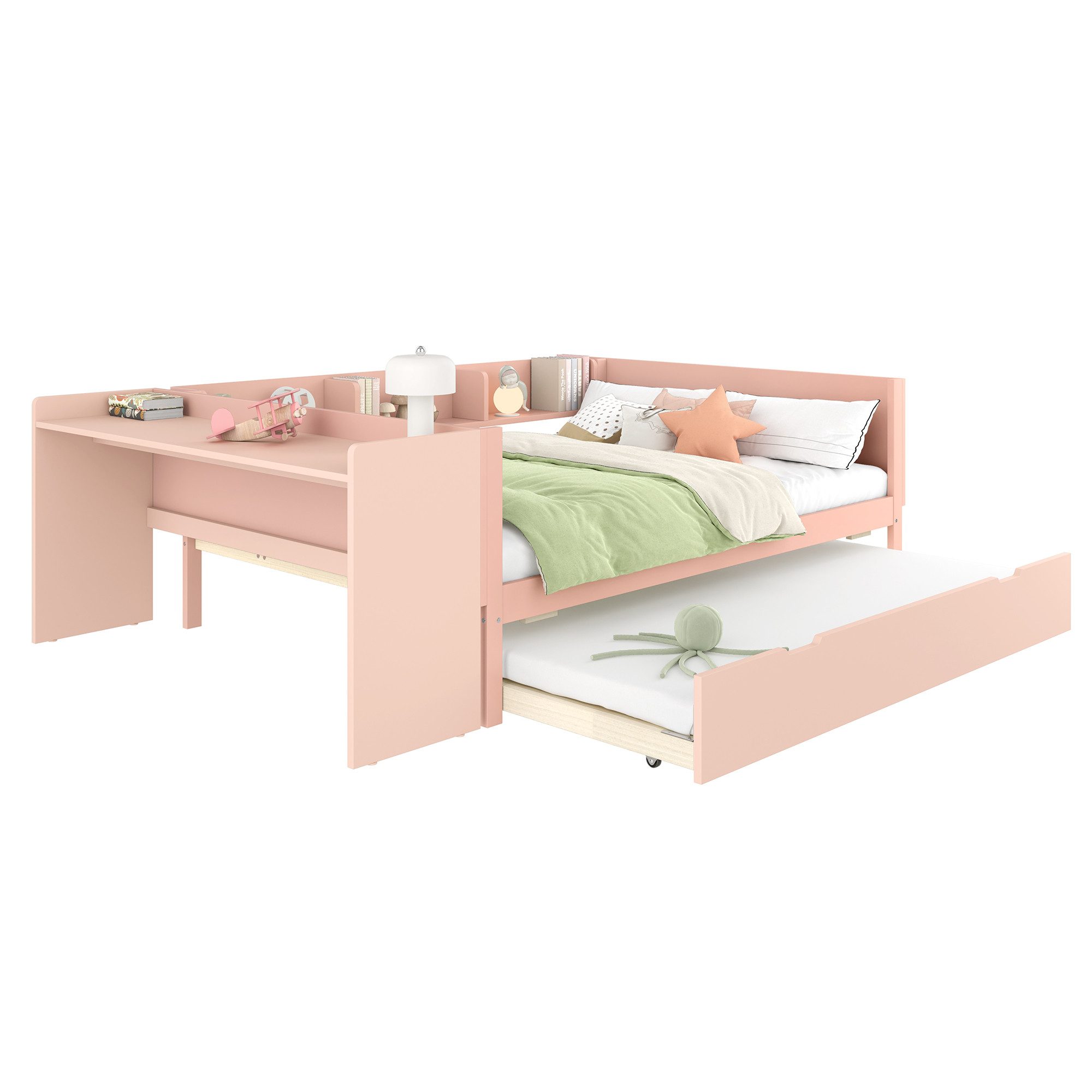 OKWISH Kinderbett mit Schreibtisch, Jugendbett Daybett günstig online kaufen
