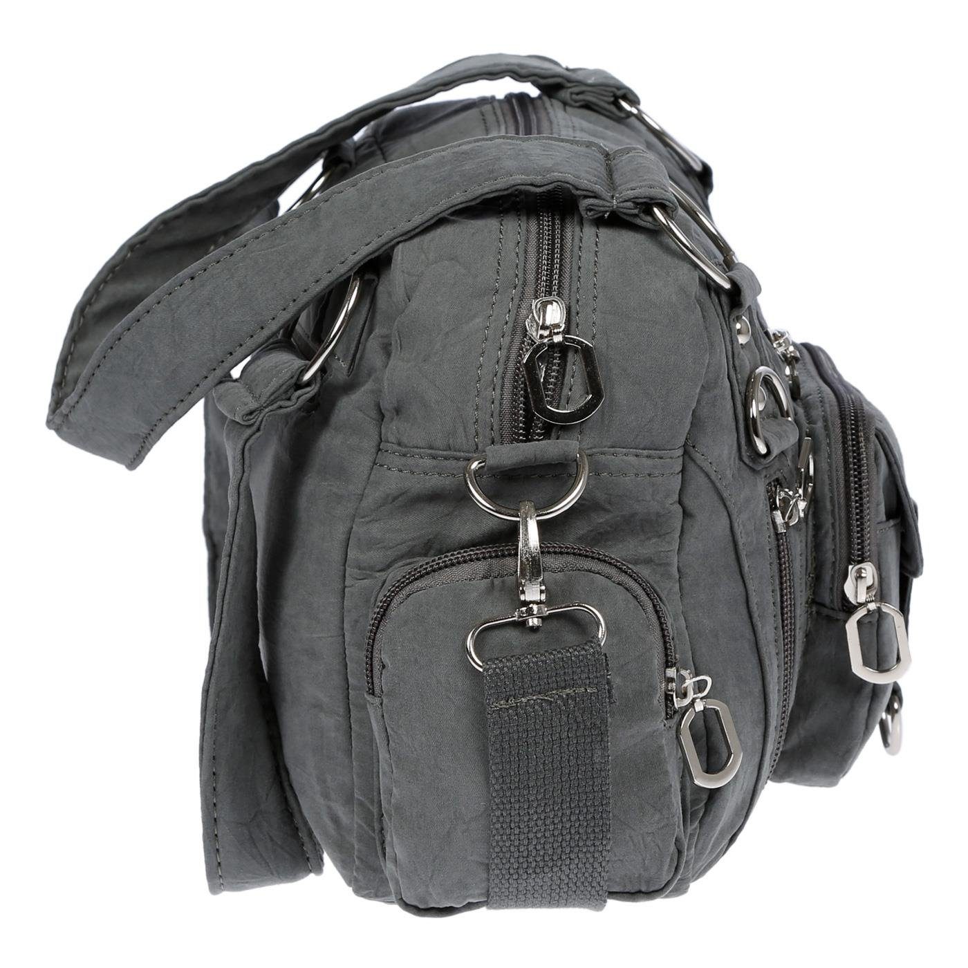 Christian Wippermann Henkeltasche Damenhandtasche Schultertasche Tasche Umhängetasche, Canvas Shopper Crossover Bag