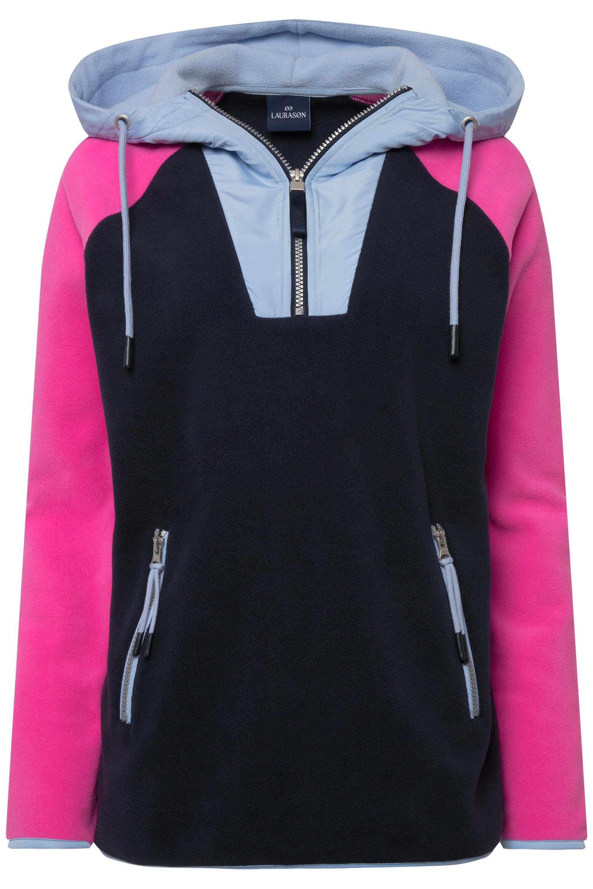 Laurasøn Sweatshirt Hoodie Materialmix mit Fleece günstig online kaufen
