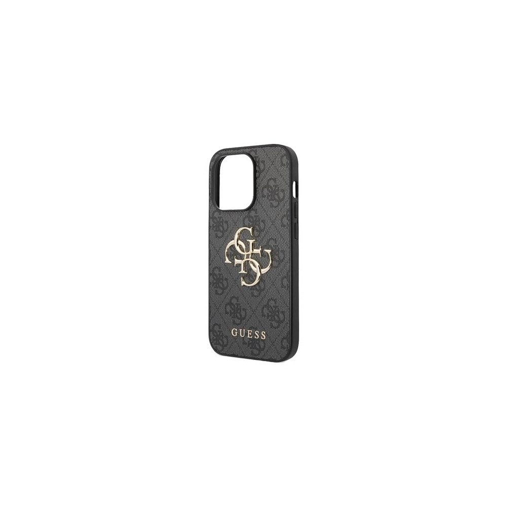 Guess Handyhülle GUESS Hard Cover 4G Big Metal Logo Grey für iPhone 15 Pro Apple iPhone 15 Pro