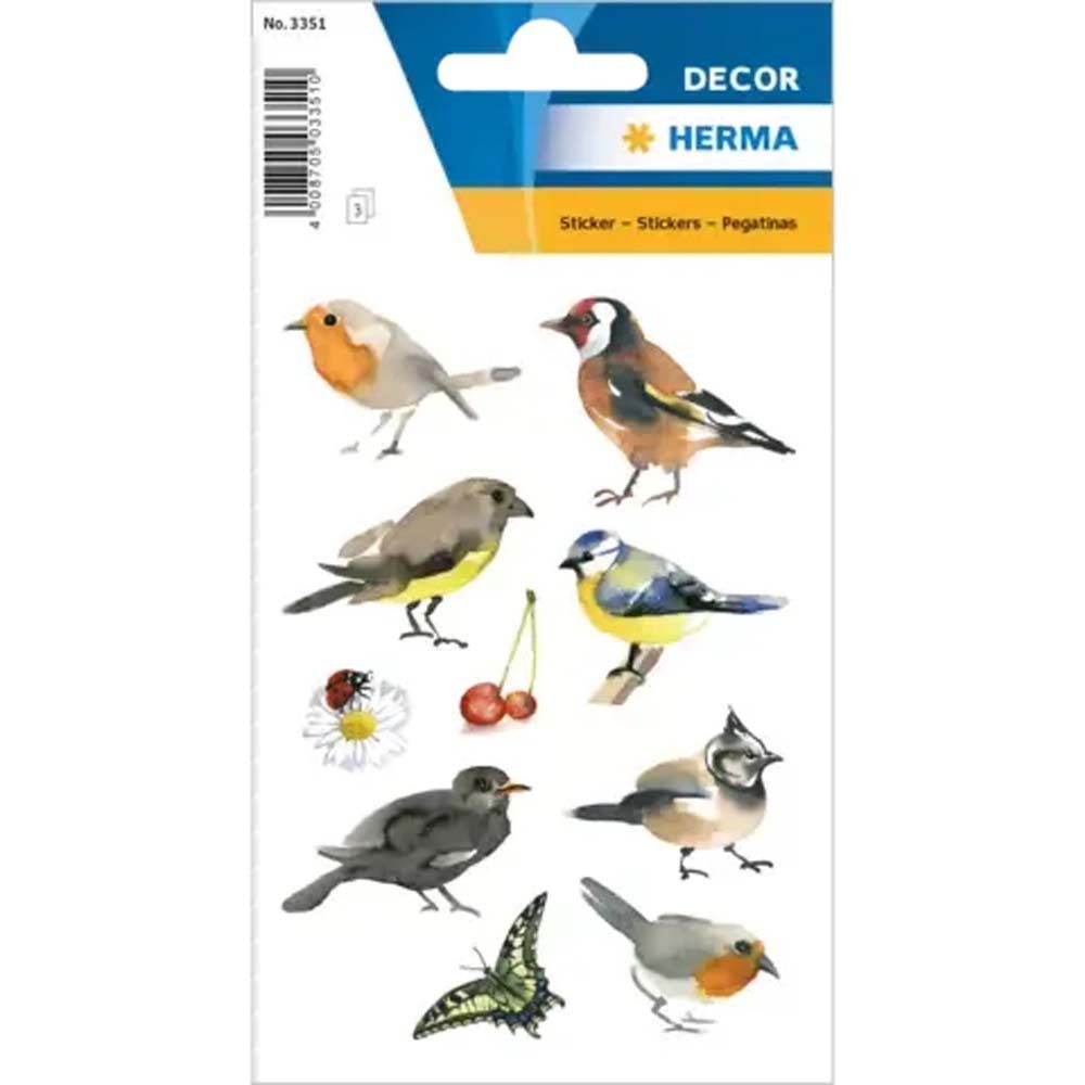 HERMA Etiketten Sticker Aquarell Vögel Set 30 Aufkleber, selbstklebend