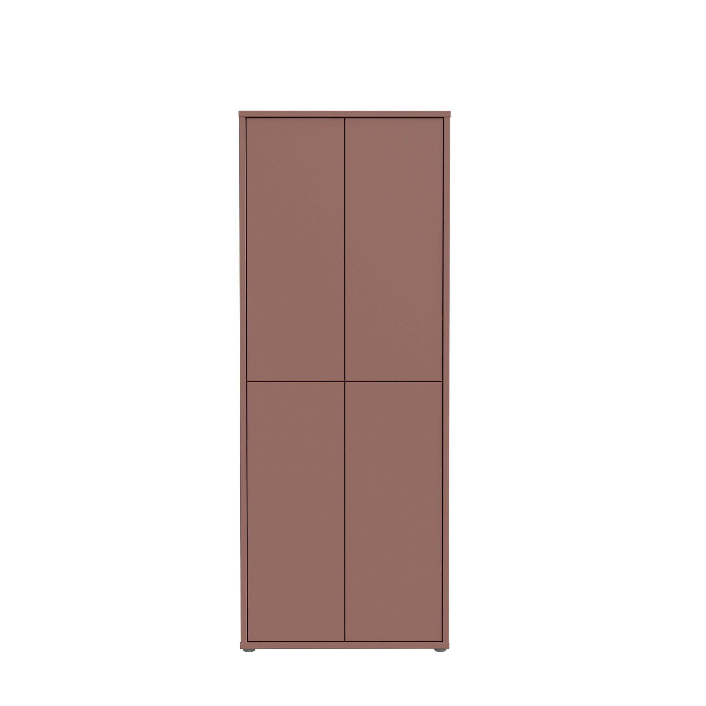 PREISBRECHER Schuhschrank ALICE SPRINGS 4 türen, push to open, terrakottafarbig - 74,5x191,9x34,9cm (BxHxT)